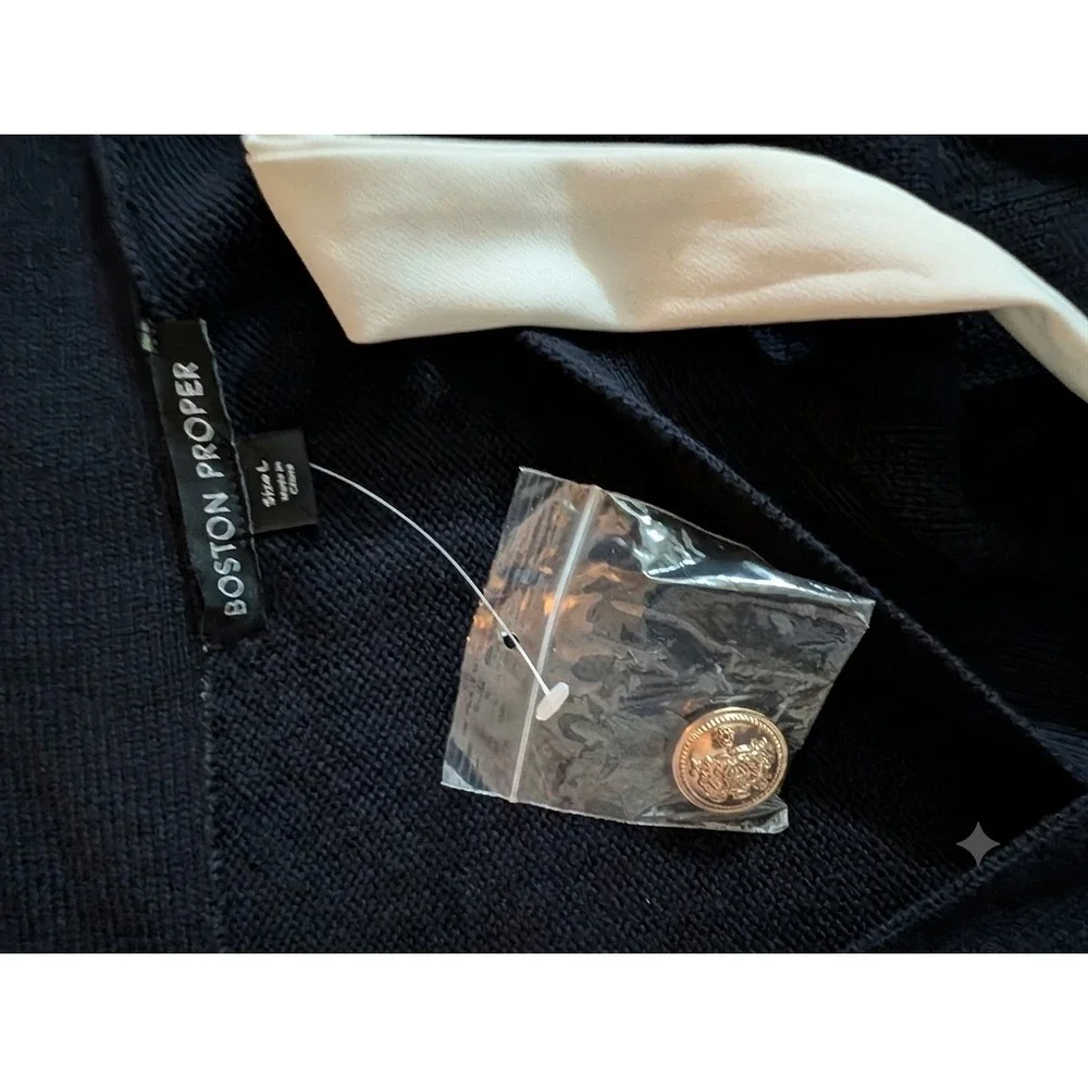 Boston Proper Double Bow Open Back Cardigan
